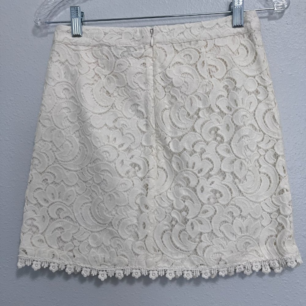 Topshop Cream Lace Skirt - Picture 2 of 6